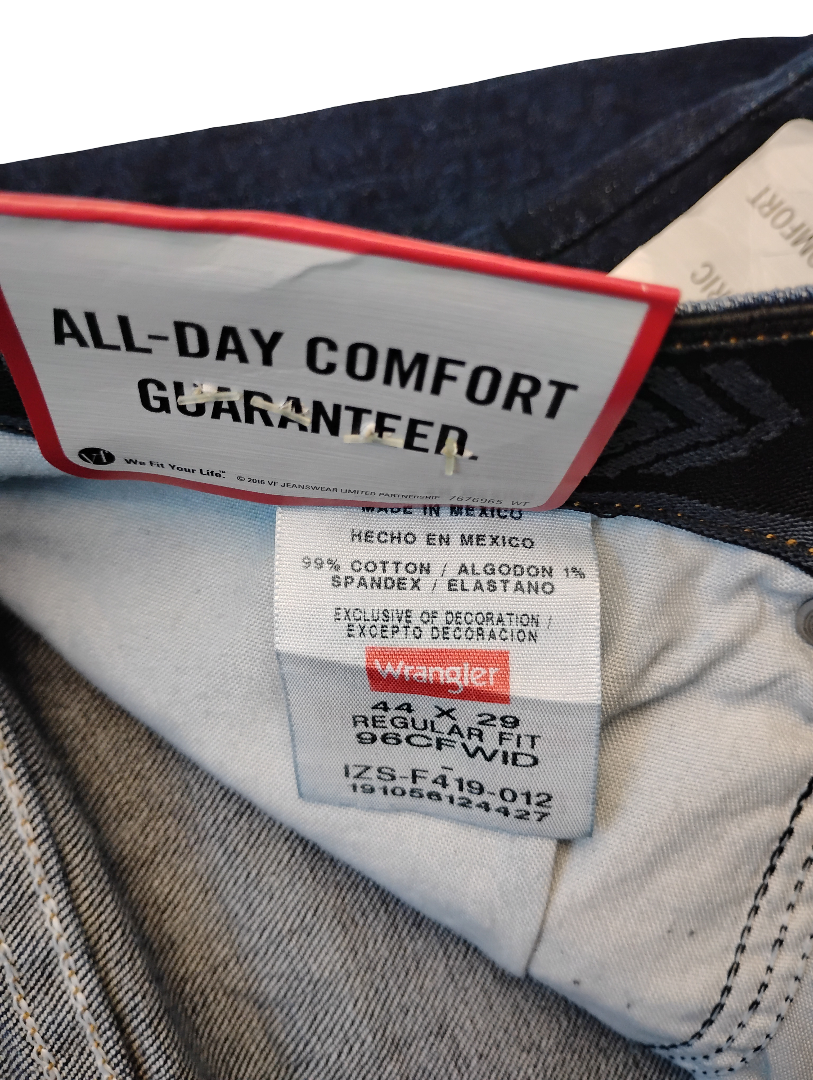 Jeans Wrangler Comfort Flex Waistband Size 44 x 29