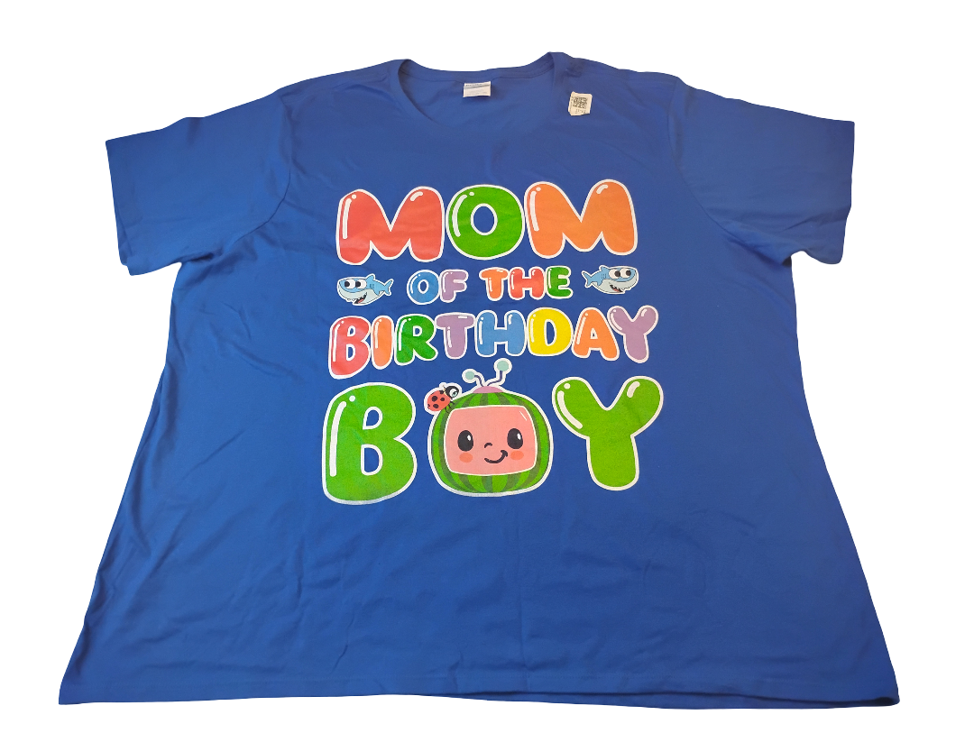 T shirt MOM OF The Birthday Boy Size 3XL | 100% Cotton