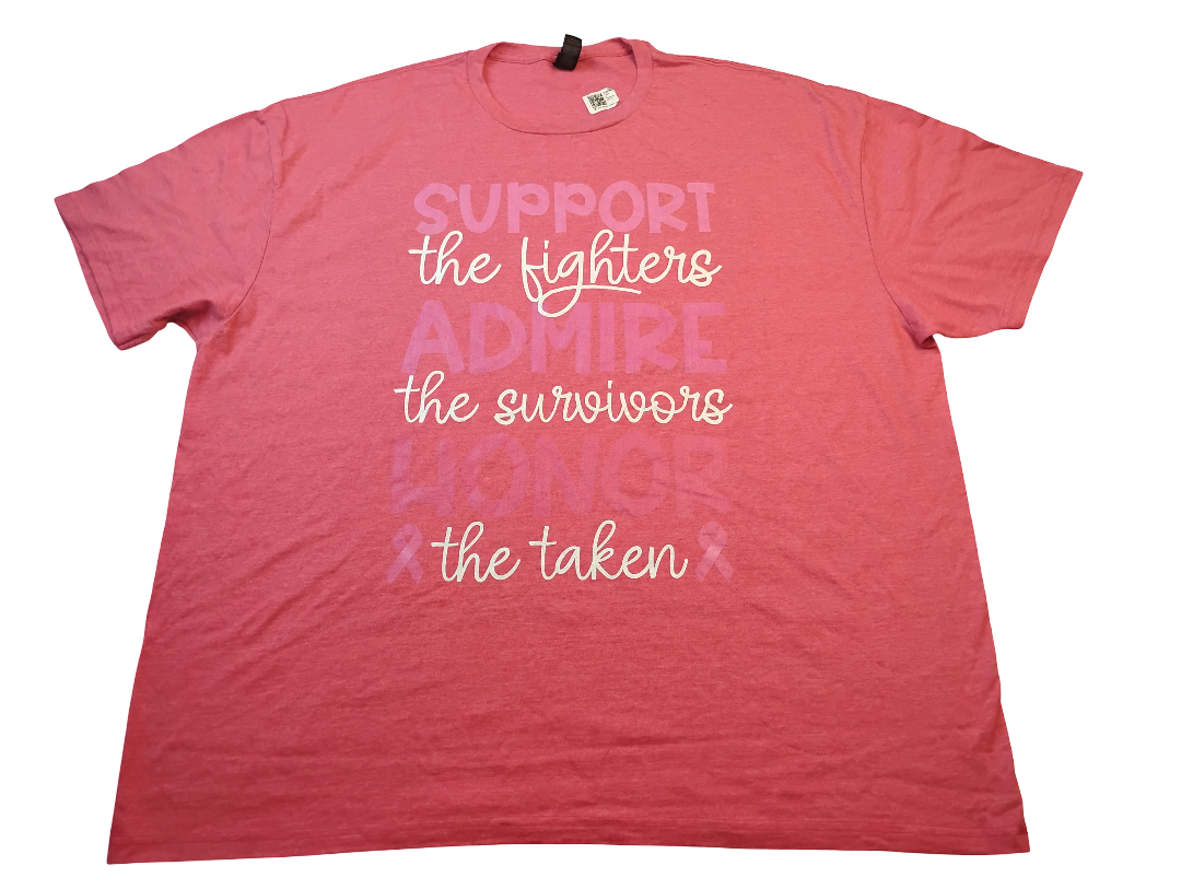 T shirt En Apoyo a las sobrevivientes de cancel Size 3XL 100% Cotton