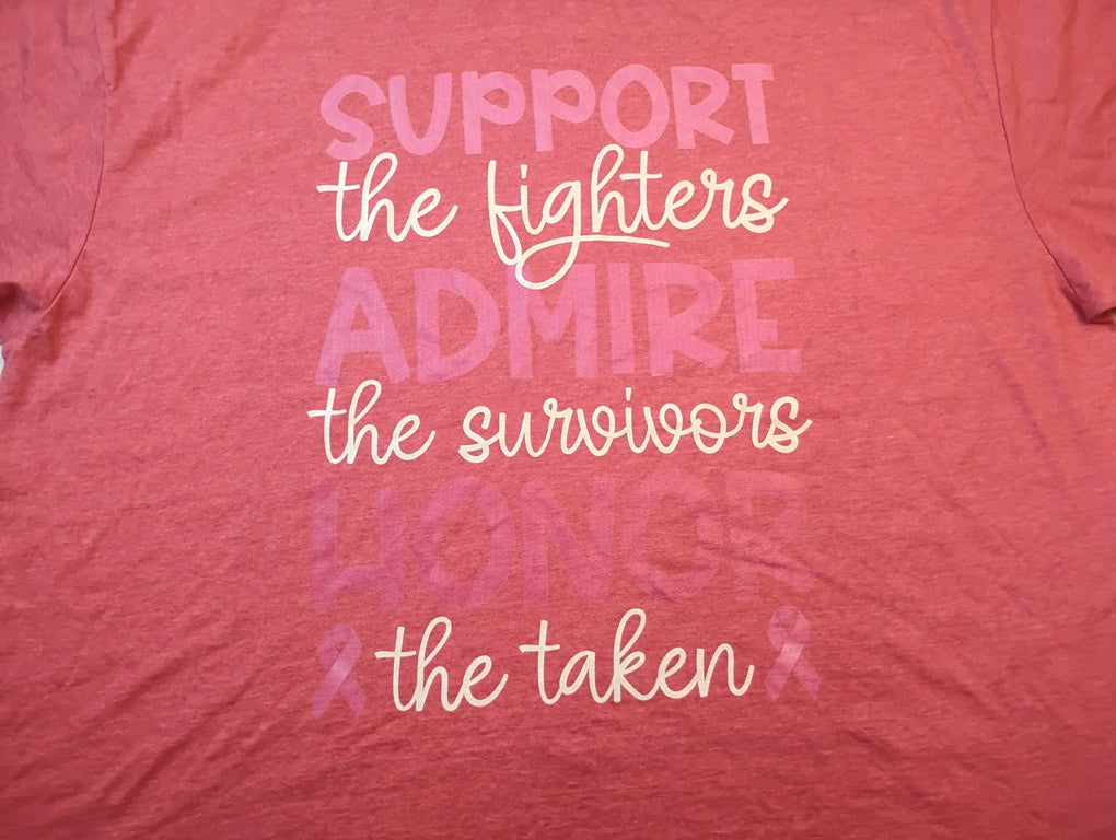 T shirt En Apoyo a las sobrevivientes de cancel Size 3XL 100% Cotton