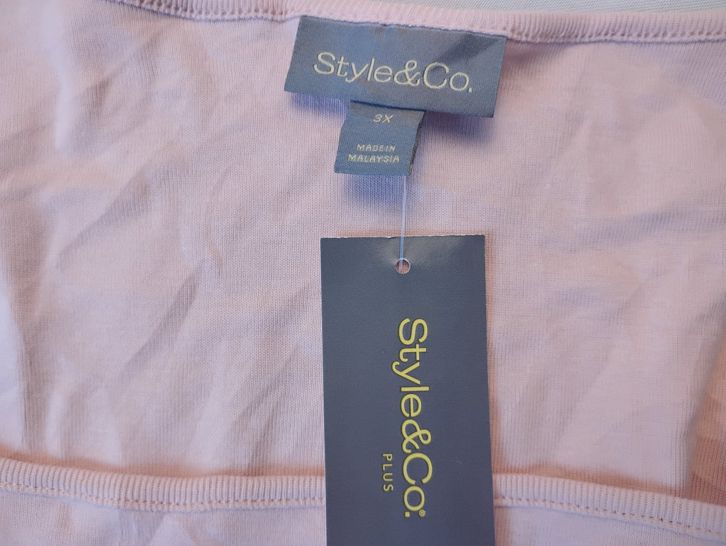 ESS TANK Style & Co Size 3X Pink Lining