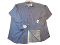 Camisa manga larga  con bolsillo y de líneas Marca Paul Fredrick 100% Cotton Size 20-37