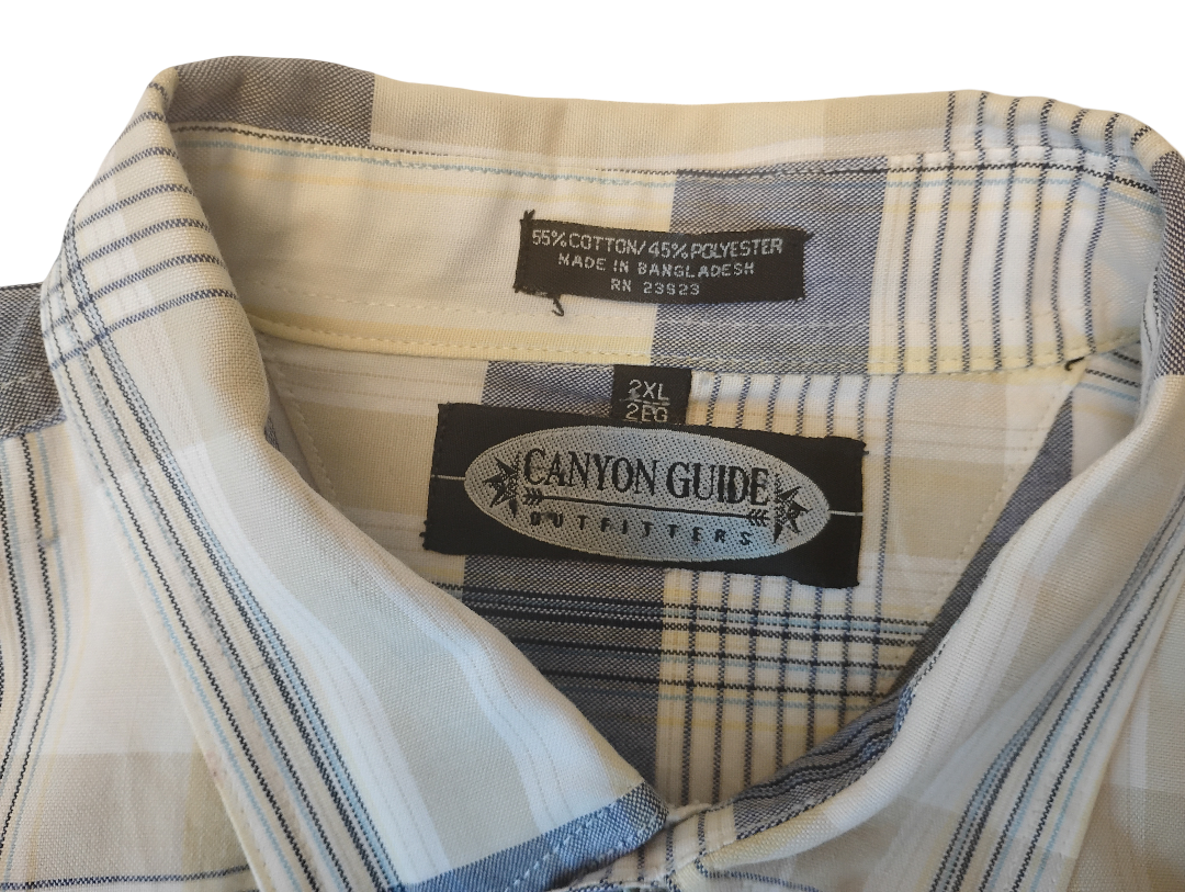 Camisa de botones manga corta Marca CANYON GUIDE SIZE: 2XL | 2EG