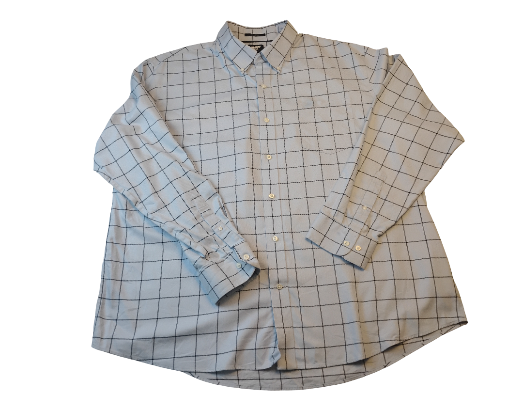 Camisa manga larga de cuadro Marca LANDS' END  SIze 2XL | 100% Cotton