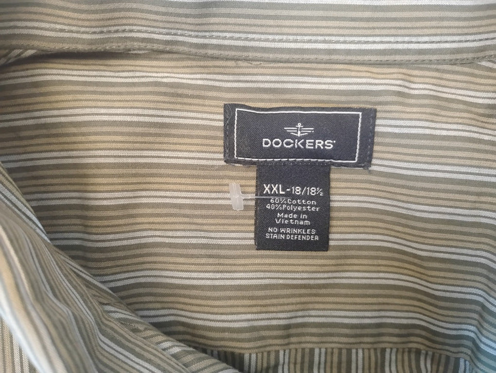 Camisa manga larga de rayas Marca DOCKERS Size 2XL