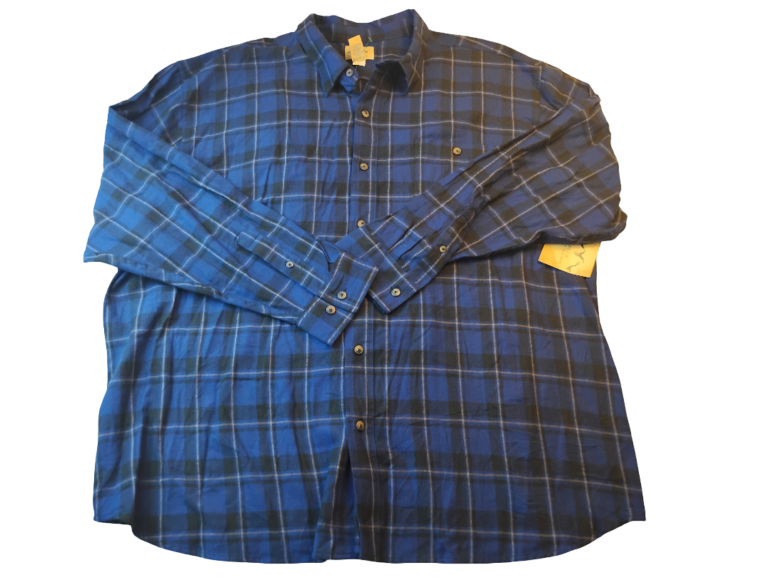 Camisa manga larga de botones | Marca BLUE MOUNTAIN | Size 3XL | 100% COTTON