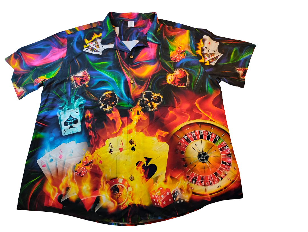 Camisa manga corta de botones CASINO GAME | Size 3XL