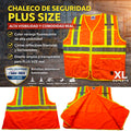 Chaleco de Seguridad PLUS SIZE de Alta Visibilidad con Zipper – Certificado ANSI / ISEA 107 | 4XL  -   4TG | Certificado bajo los estándares ANSI / ISEA 107