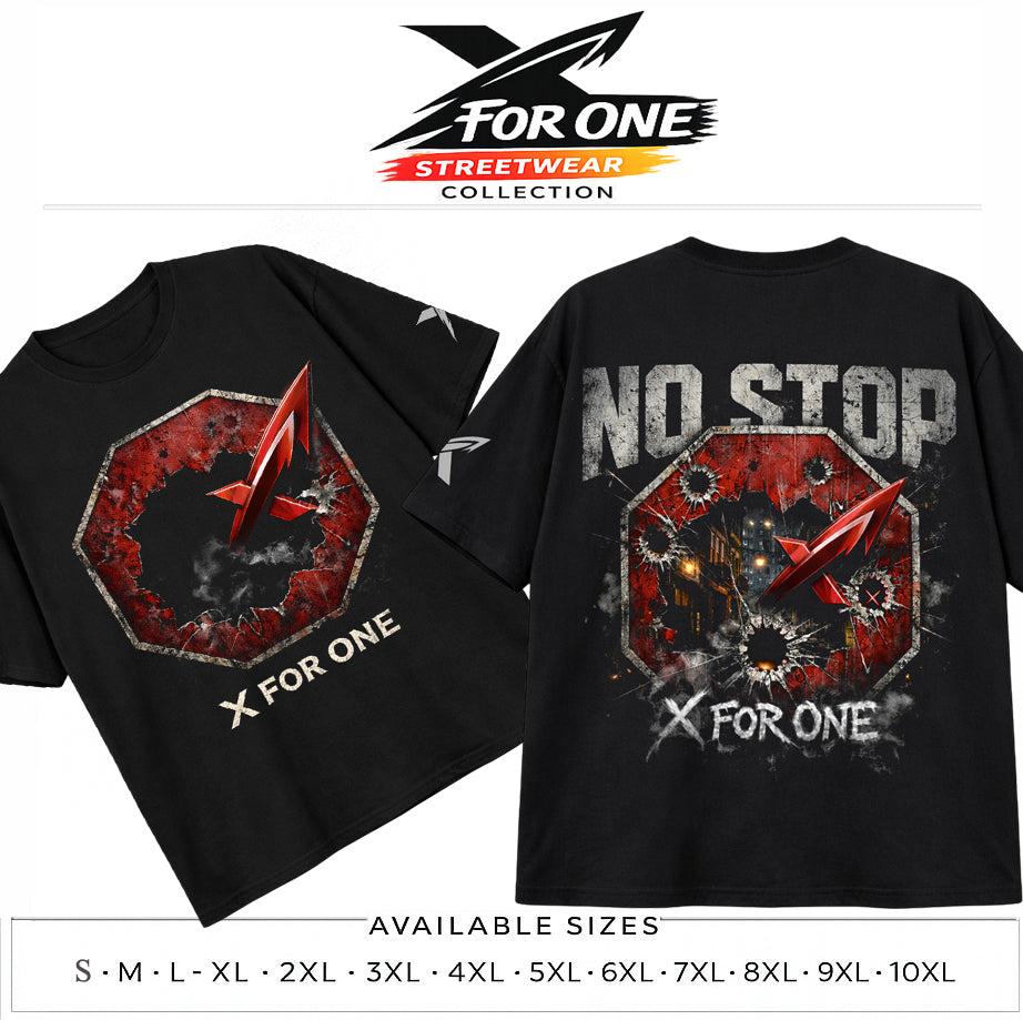 NO STOP Streetwear Tee – X FOR ONE Plus Size Collection