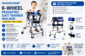 GHOSOONE 6 Wheel Pediatric Gait Trainer Walker Adjustable Foldable Seat 310 lb