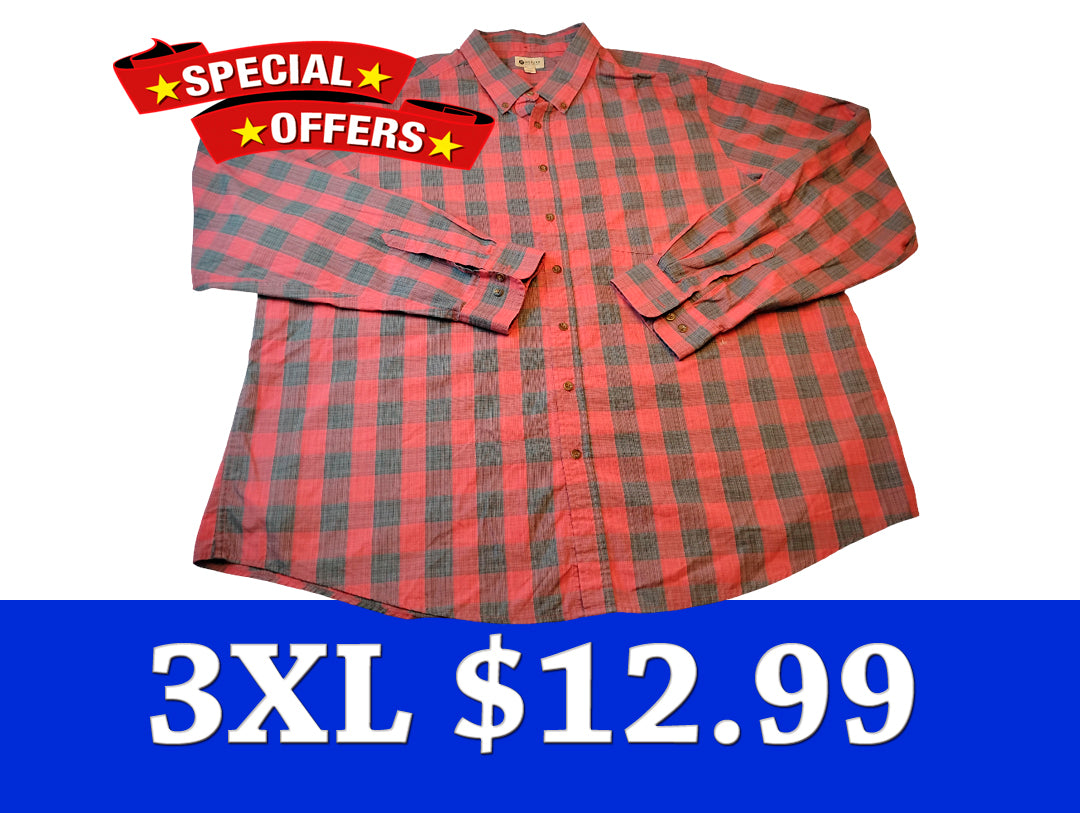 Camisa manga larga con bolsillo | Marca HAGGAR | 3XLT