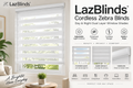 LazBlinds Cordless Zebra Blinds White – Day & Night Dual Layer Window Shades