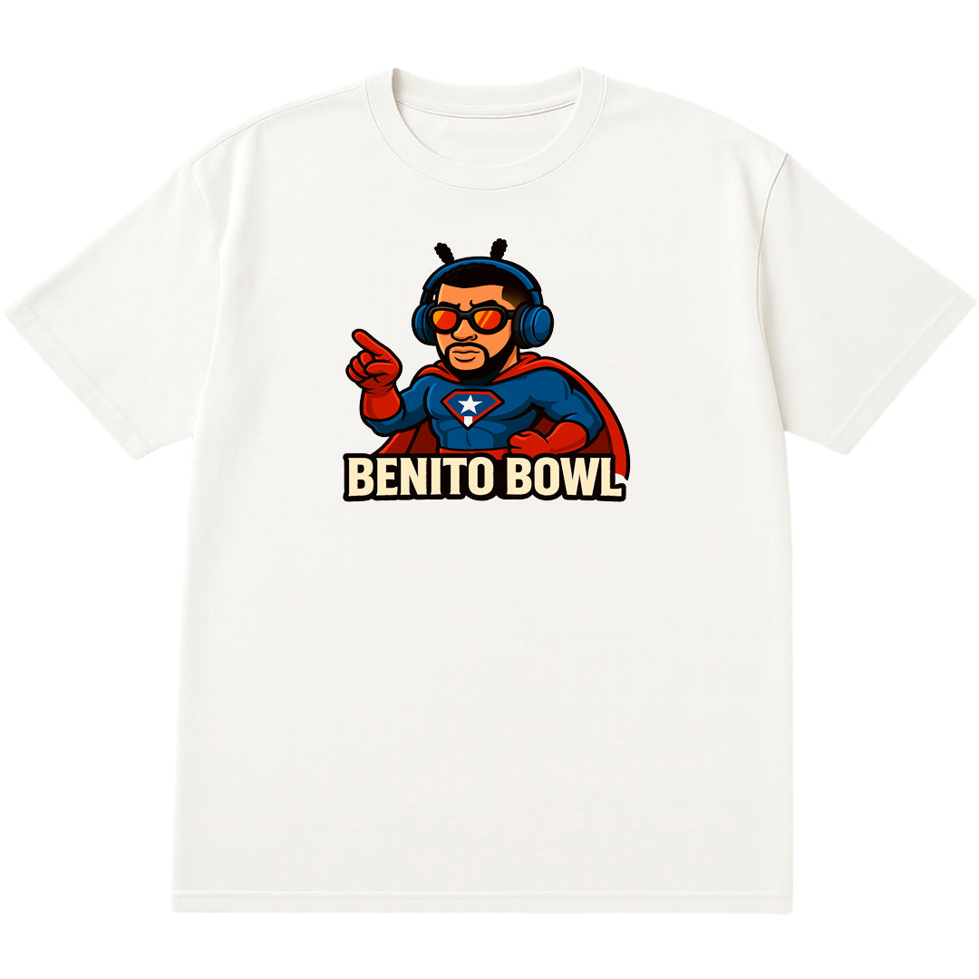 T-shirt |  Benito Bowl | Mix  91 | Size Small, Medium, Large, XL, 2XL, 3XL, 4XL, 5XL, 6XL | 100% COTTON