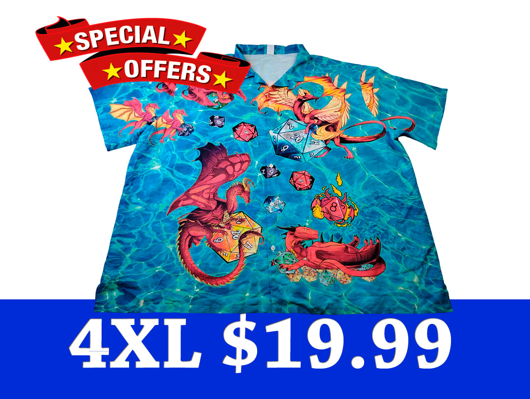 Camisa manga corta | Estampados de dragones | Size 4XL