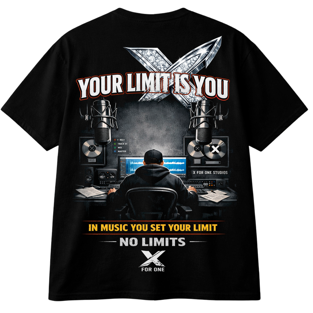 X For One Your Limits Graphic T-Shirt – Plus Size XL-10XL – Music Studio