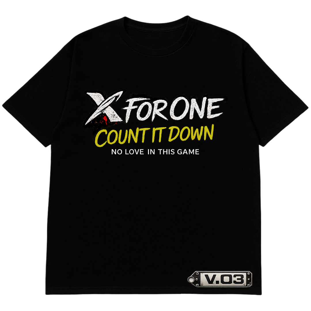X For One Count It Down Graphic T-Shirt – Plus Size XL-10XL – No Love In This Game