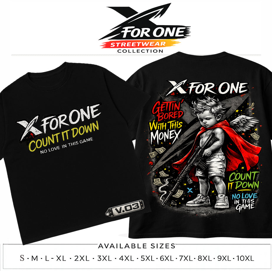 X For One Count It Down Graphic T-Shirt – Plus Size XL-10XL – No Love In This Game