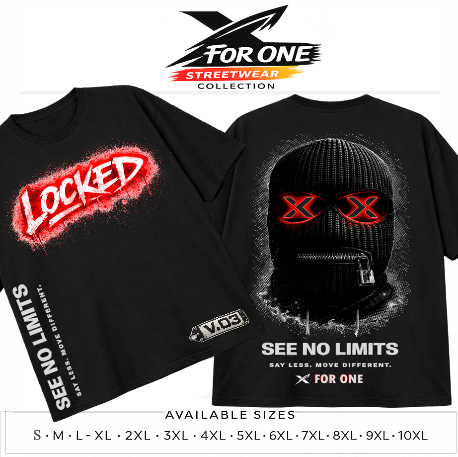 X For One Locked Graphic T-Shirt – Plus Size XL-10XL – See No Limits