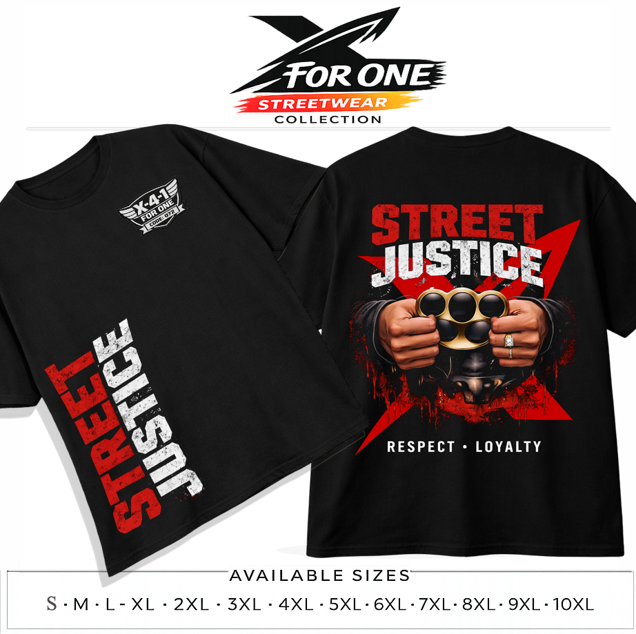 X For One Street Justice Graphic T-Shirt – Plus Size XL-10XL