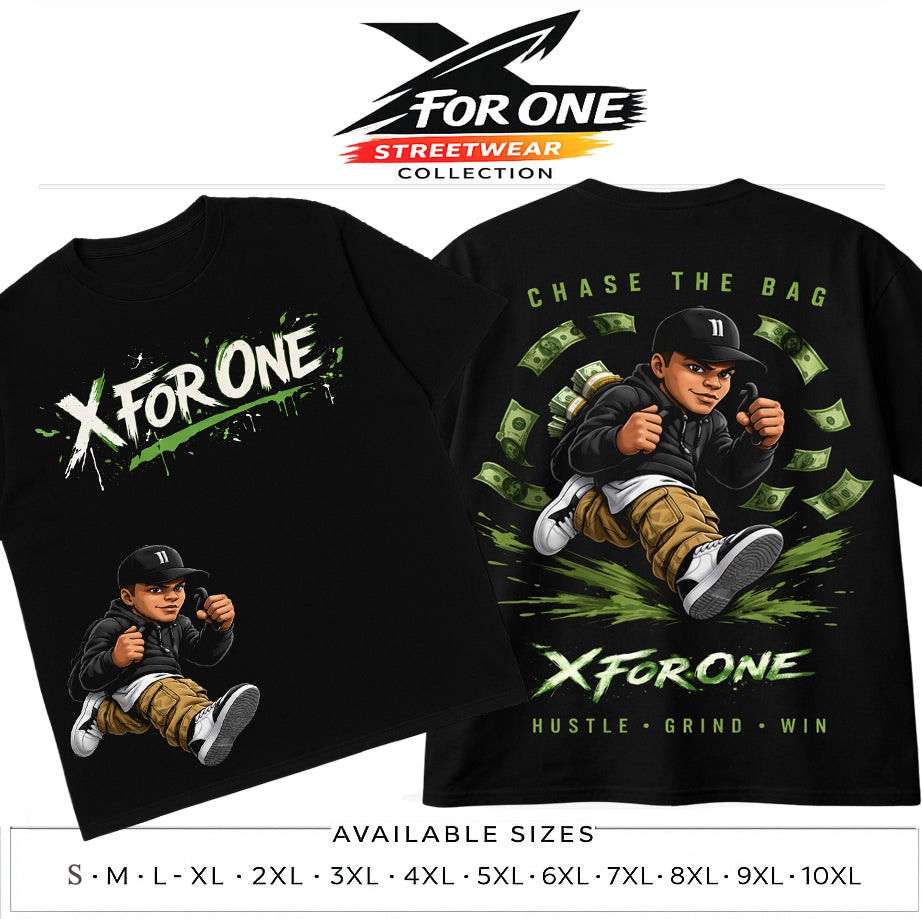 X For One Chase The Bag Graphic T-Shirt – Plus Size XL-10XL
