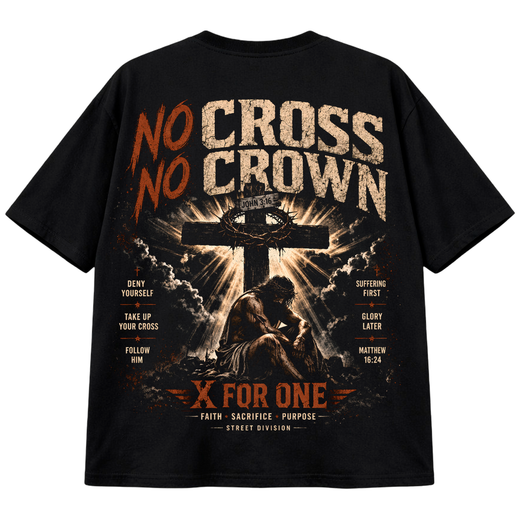 No Cross No Crown – X For One Faith Streetwear Tee