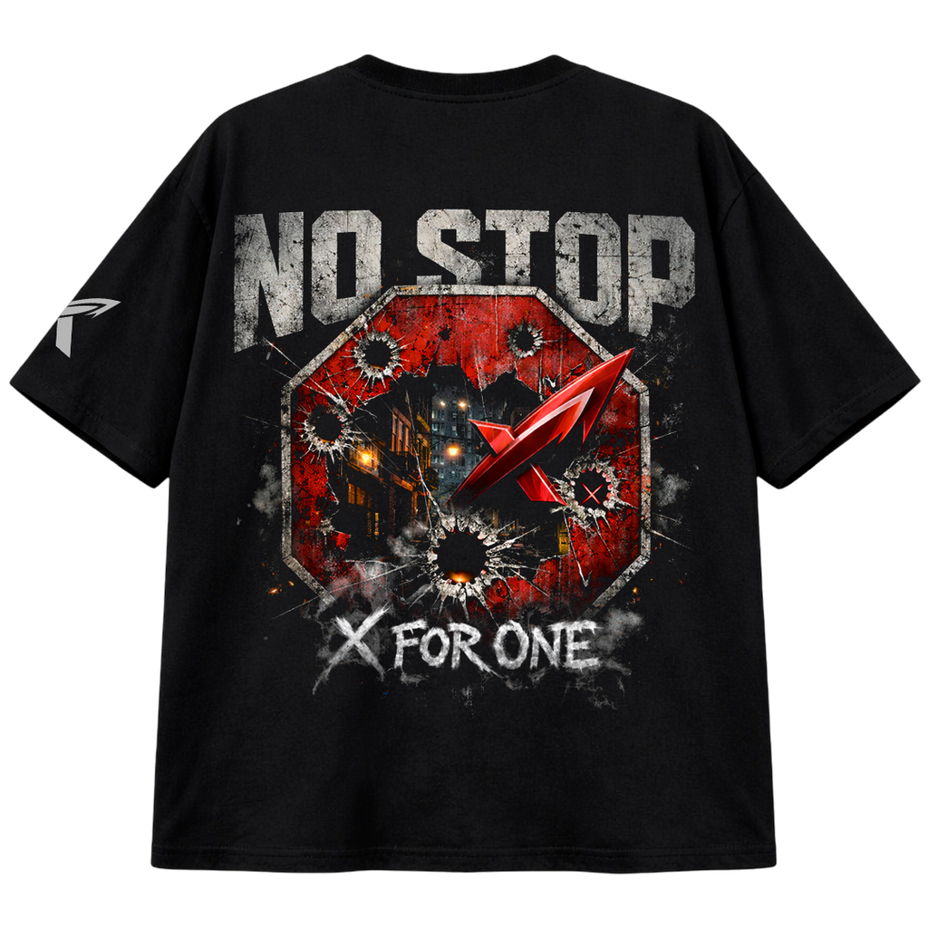 NO STOP Streetwear Tee – X FOR ONE Plus Size Collection