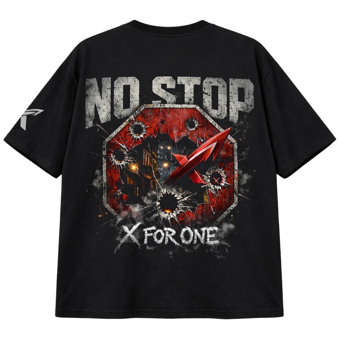 NO STOP Streetwear Tee – X FOR ONE Plus Size Collection
